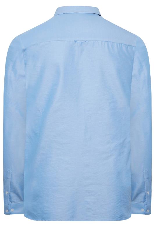 D555 Big & Tall Blue Long Sleeve Oxford Shirt | BadRhino 4