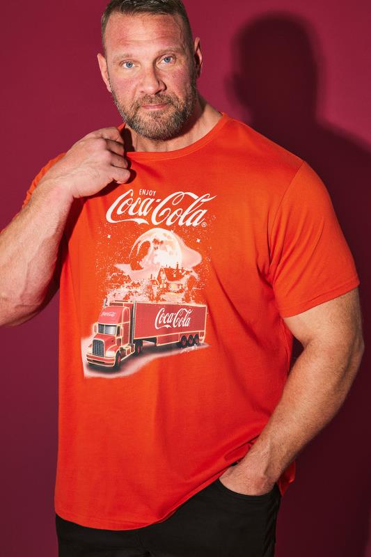 Men's  BadRhino Big & Tall Red Coca Cola Graphic Christmas T-Shirt