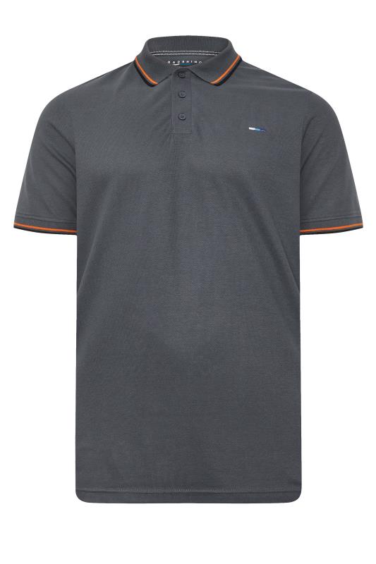 BadRhino Big & Tall Grey Tipped Short Sleeve Polo Shirt | BadRhino 4