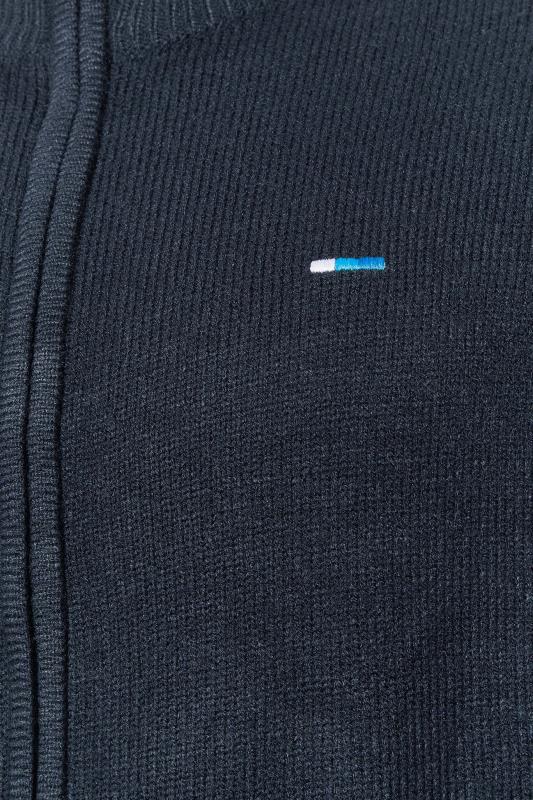 BadRhino Navy Blue Essential Full Zip Knitted Jumper | BadRhino