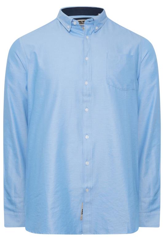 D555 Big & Tall Blue Long Sleeve Oxford Shirt | BadRhino