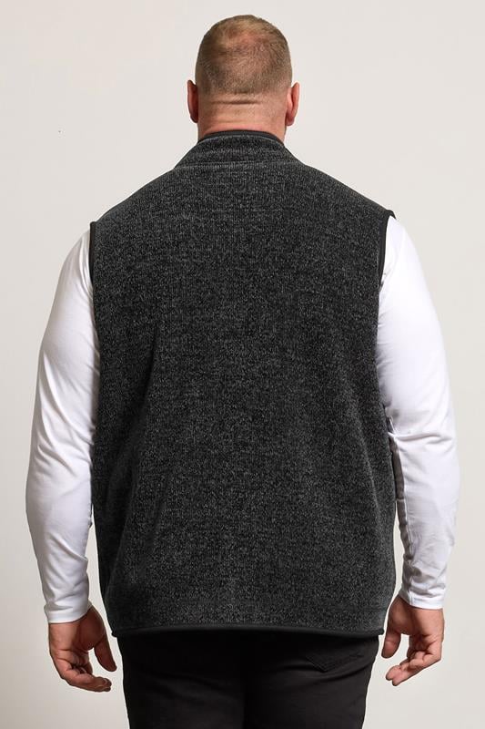 BadRhino Big & Tall Grey Fleece Pocket Gilet | BadRhino 3