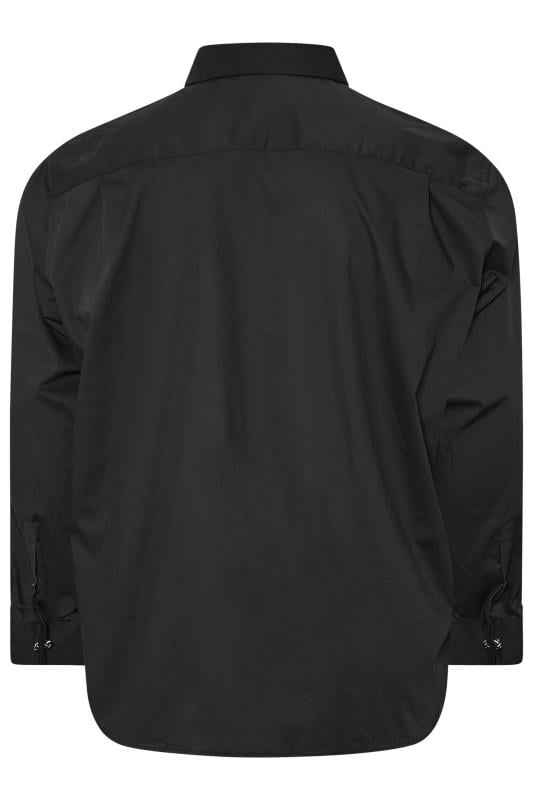 BadRhino Big & Tall Black Long Sleeve Formal Shirt | BadRhino 5