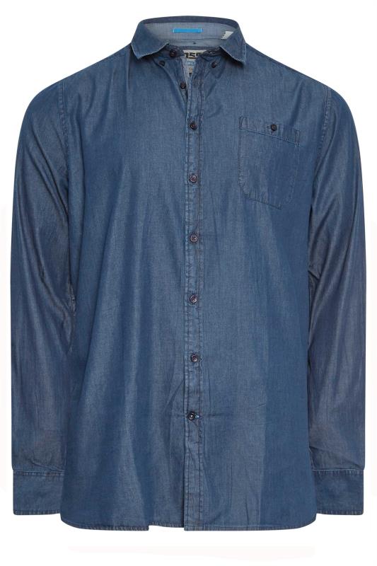 D555 Big & Tall Navy Blue Denim Shirt | BadRhino