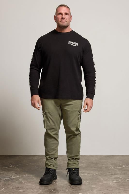 BadRhino Khaki Green Stretch Cargo Trousers | BadRhino 2