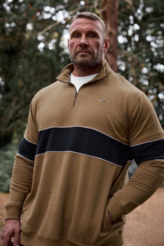 BadRhino Big & Tall Tan Brown Quarter Zip Sweatshirt | BadRhino 1