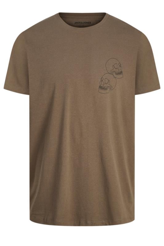 Men's  JACK & JONES Big & Tall Brown 'Scully' Skull Graphic T-Shirt