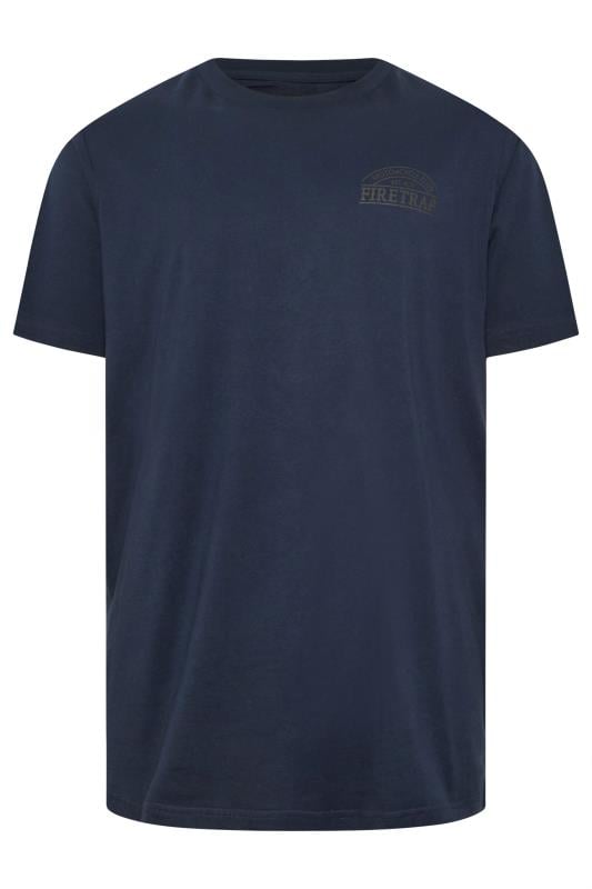 FIRETRAP Big & Tall Navy Blue Storm Skull Print T-Shirt | BadRhino 4