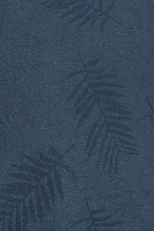 BadRhino Big & Tall Navy Blue Leaf Print T-Shirt | BadRhino 3