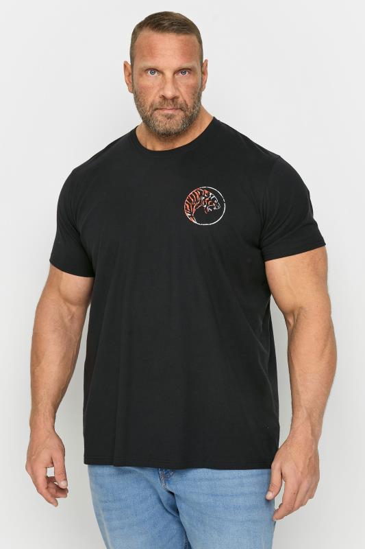 BadRhino Big & Tall Black Tiger Palm Print T-Shirt | BadRhino 2