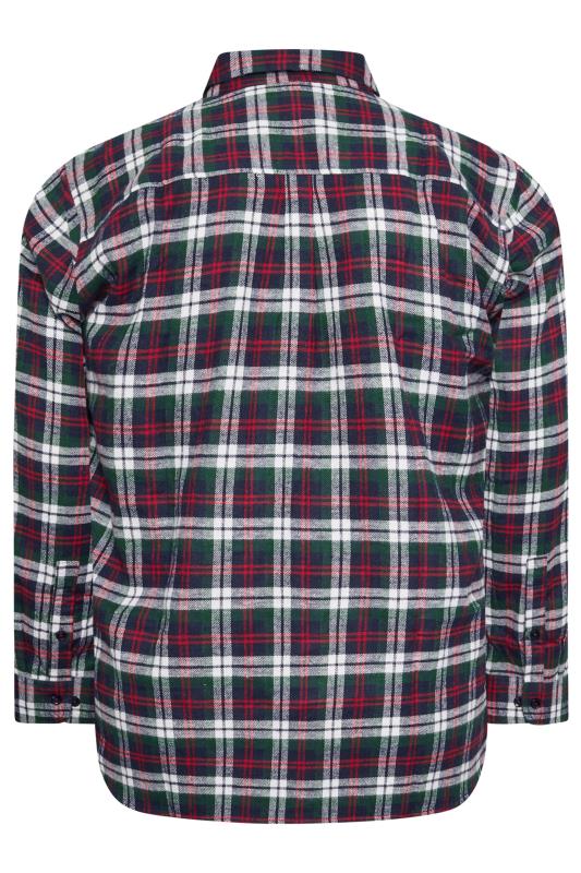 BadRhino Big & Tall Red Check Print Long Sleeve Flannel Shirt | BadRhino 5