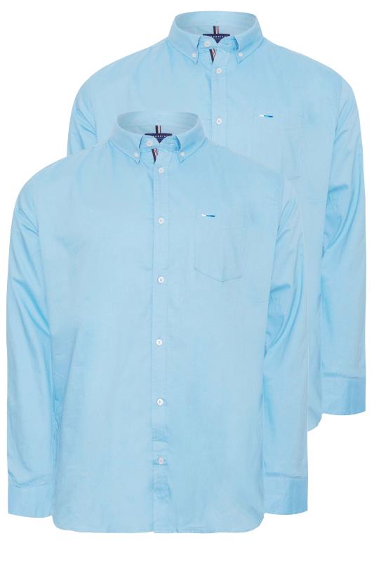 BadRhino Big & Tall Light Blue 2 PACK Long Sleeve Oxford Shirts | BadRhino 2