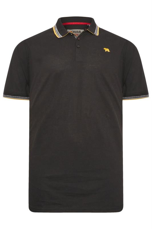 D555 Big & Tall Black Logo Short Sleeve Polo Shirt | BadRhino 3