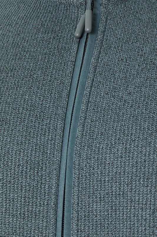 BadRhino Big & Tall Stormy Blue Full Zip Textured Sweatshirt | BadRhino 8