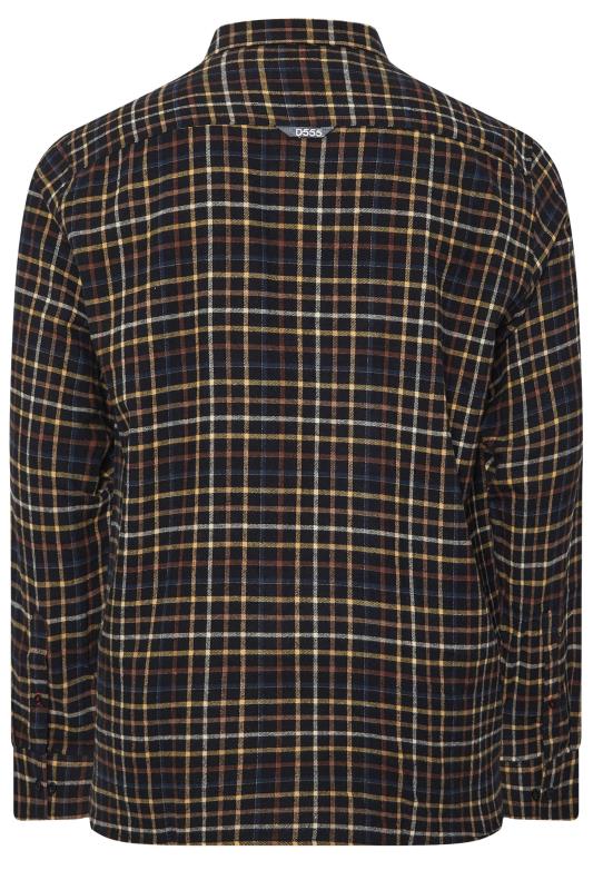 D555 Big & Tall Black Check Print Long Sleeve Shirt | BadRhino 2