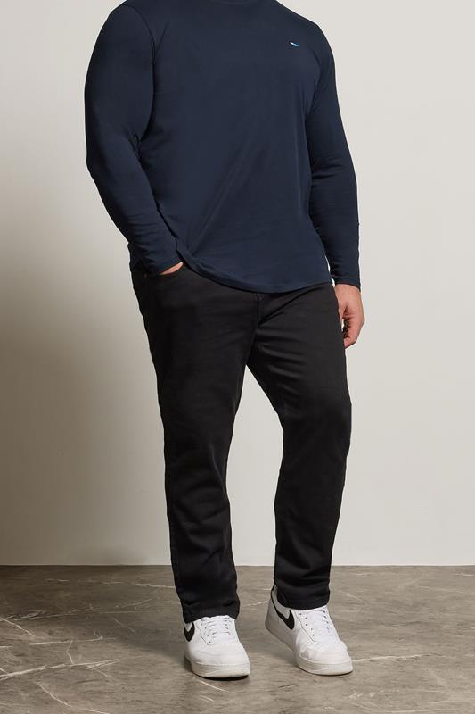 BadRhino Big & Tall Black Straight Leg Stretch Jeans | BadRhino 2