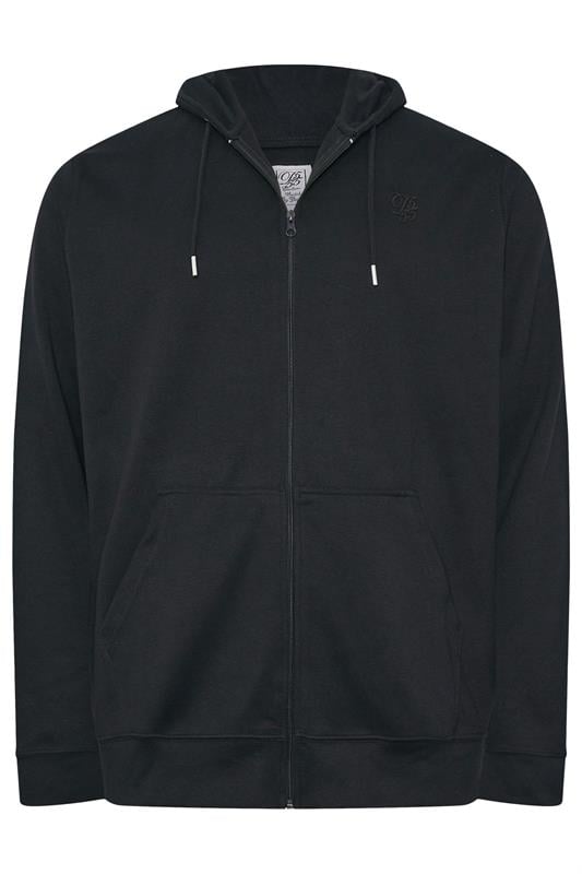 D555 Big & Tall Navy Blue Couture Zip Through Hoodie | BadRhino 1
