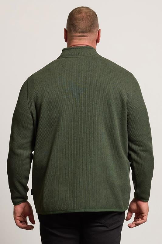 BadRhino Big & Tall Green Full Zip Textured Sweatshirt | BadRhino 3