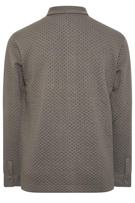 BadRhino Big & Tall Beige Brown Jersey Textured Overshirt | BadRhino 6