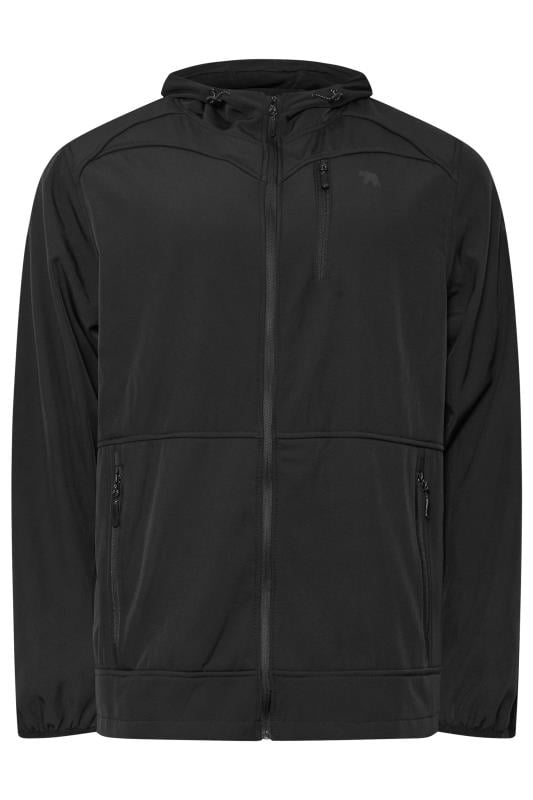 D555 Big & Tall Black Soft Shell Hooded Jacket | BadRhino 4