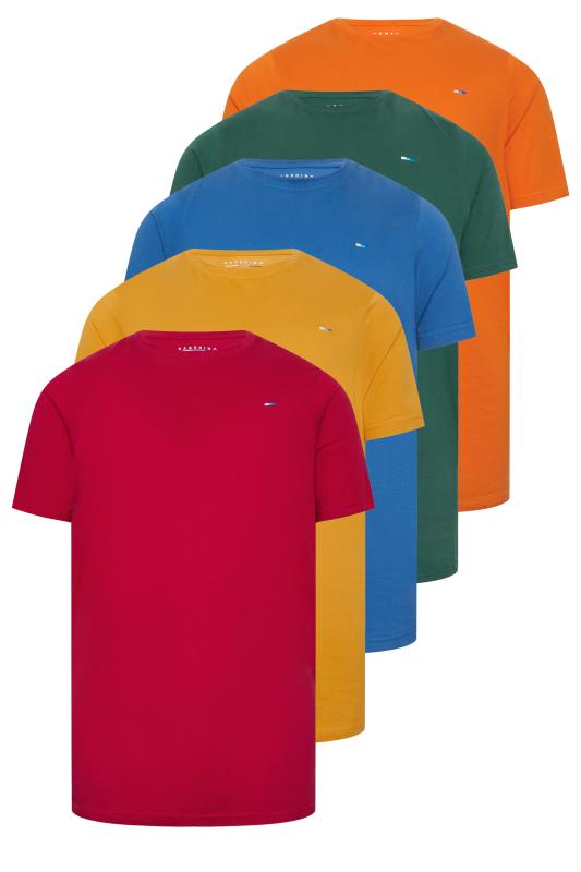 BadRhino Big & Tall Green/Blue/Orange/Yellow/Red 5 Pack Extra Long T-Shirts | BadRhino 3