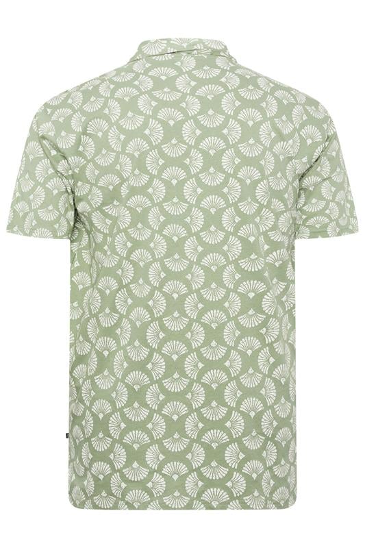KAM Big & Tall Sage Green Floral Print Polo Shirt | BadRhino 4