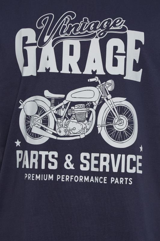 KAM Big & Tall Navy Blue Vintage Garage Motorcycle T-Shirt | BadRhino 2