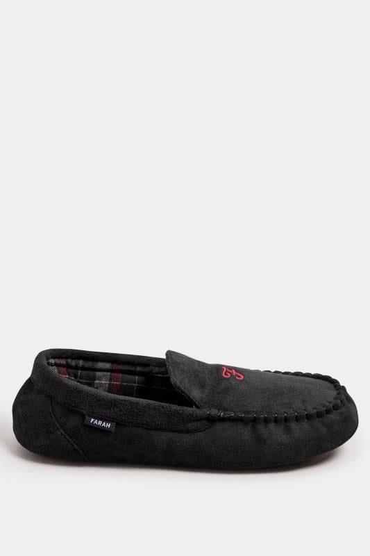 FARAH Black Checked Moccasin Slippers | BadRhino 3