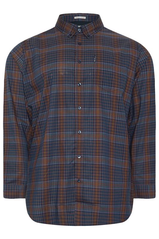 BEN SHERMAN Big & Tall Navy Multicolour Check Print Shirt | BadRhino 1