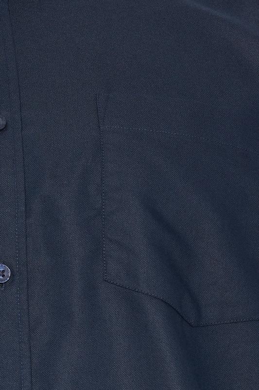 BadRhino Big & Tall Premium Navy Blue Short Sleeve Oxford Cotton Shirt 2