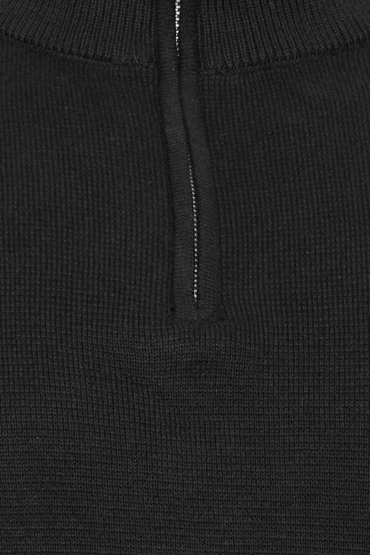 BadRhino Big & Tall Black Milano Quarter Zip Jumper | BadRhino 3