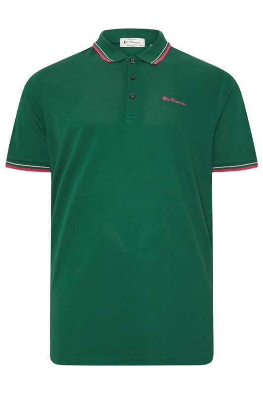Ben Sherman Big & Tall Dark Green Signature Pique Polo Shirt | BadRhino 1