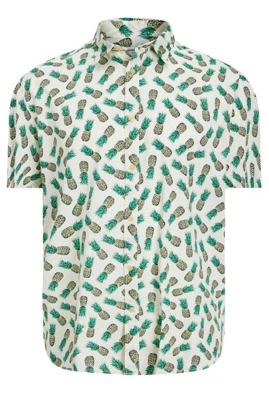 JACK & JONES Big & Tall White Pineapple Print Short Sleeve Shirt 2