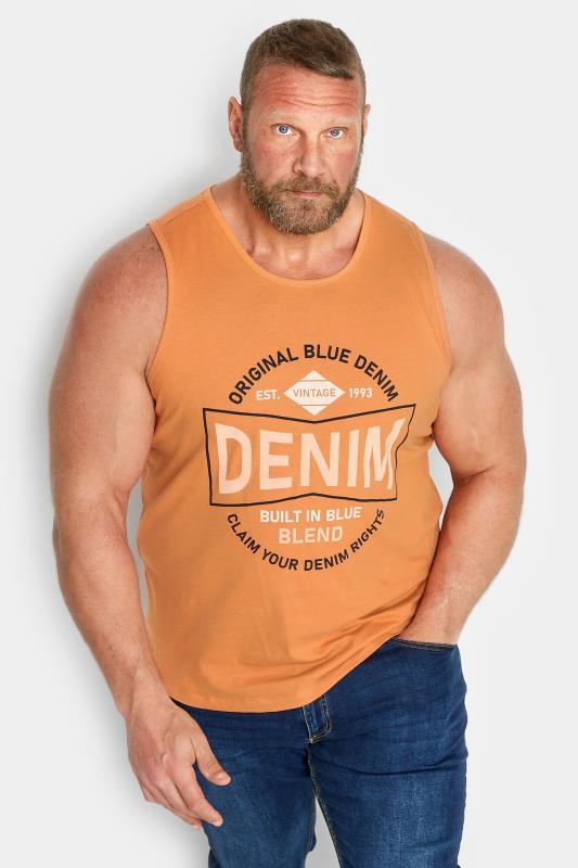 Men's  BLEND Big & Tall Orange Logo Print Vest
