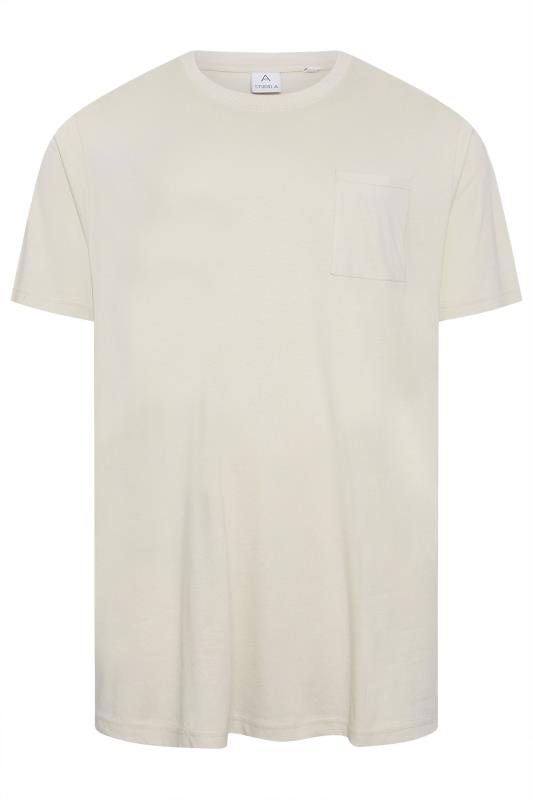 STUDIO A Big & Tall Cream T-Shirt | BadRhino 4