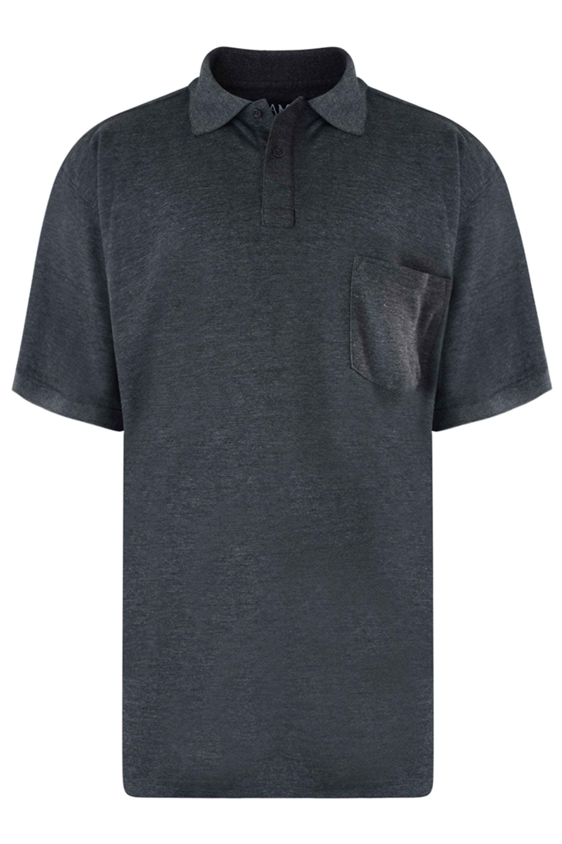 KAM Charcoal Grey Pocket Polo Shirt | BadRhino 2