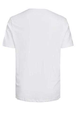 JACK & JONES Big & Tall White Logo Print T-Shirt | BadRhino