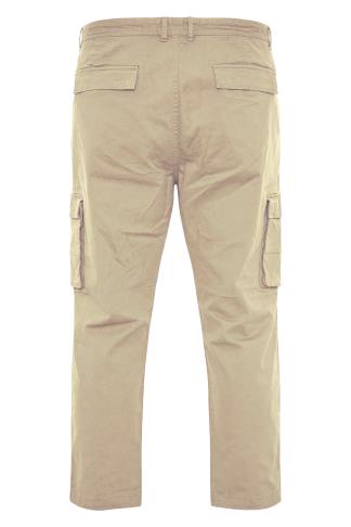 BadRhino Beige Brown Stretch Cargo Trousers | BadRhino