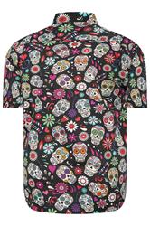 KAM Big & Tall Black Skull Print Shirt | BadRhino 5