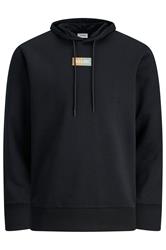 JACK & JONES Big & Tall Black Pan Logo Hoodie | BadRhino 1