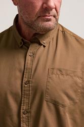 BadRhino Big & Tall Tan Brown Long Sleeve Oxford Shirt | BadRhino 4