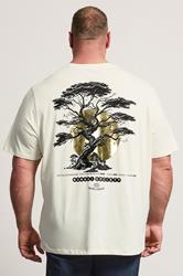 JACK & JONES Big & Tall Natural Brown Back Print T-Shirt | BadRhino 3