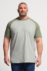 BadRhino Big & Tall Green & Grey Extra Long Raglan T-Shirt | BadRhino 3
