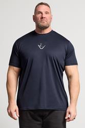 IronRhino Big & Tall Navy Blue Branded Performance T-Shirt | BadRhino 1