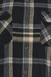 D555 Big & Tall Black Check Overshirt | BadRhino 3