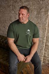  BadRhino Big & Tall Khaki Green Skull & Crossbones Graphic T-Shirt | BadRhino 1