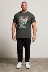 BadRhino Big & Tall Charcoal Grey Printed 'Castrol' T-Shirt | BadRhino 2