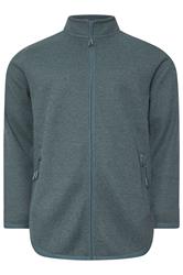 BadRhino Big & Tall Stormy Blue Full Zip Textured Sweatshirt | BadRhino 7
