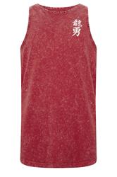 BadRhino Big & Tall Red Acid Wash Graphic Vest