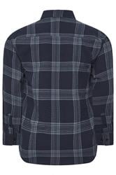 BadRhino Big & Tall Navy Blue Textured Checked Shirt | BadRhino 6